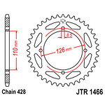 98-19412 | JT tagumine ketiratas Kawasaki 65/125cc z46 428-ketile (JTR1466.46)