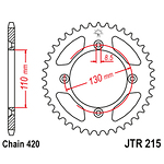 98-19431 | JT tagumine ketiratas Honda 80/85cc z51 420-ketile (JTR215.51)
