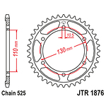 98-19432 | JT tagumine ketiratas Suzuki/Yamaha 600-900cc z43 (JTR1876.43)